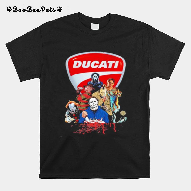 Halloween Horror Characters Ducati Logo T-Shirt