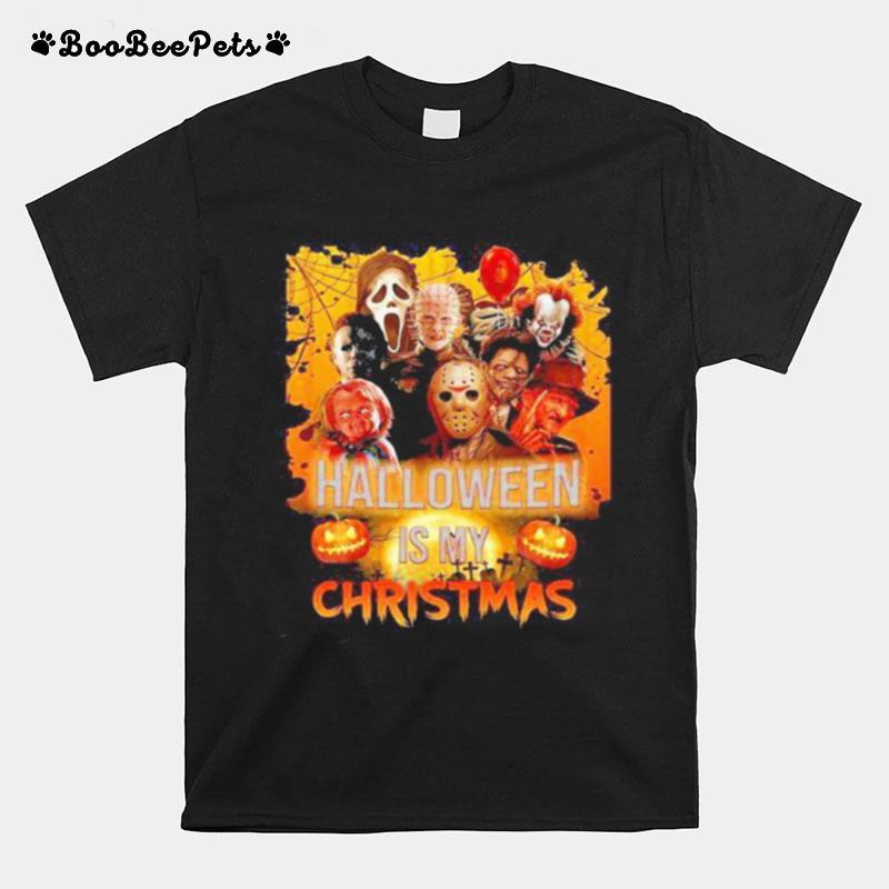 Halloween Horror Characters Is My Christmas T-Shirt