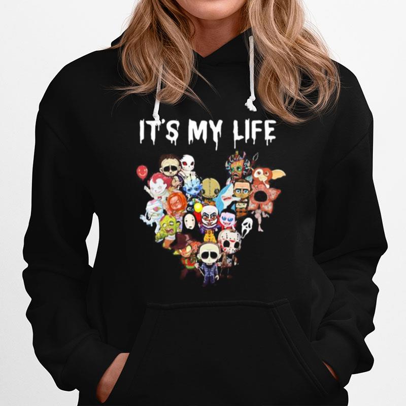 Halloween Horror Characters Its My Life Heart Hoodie