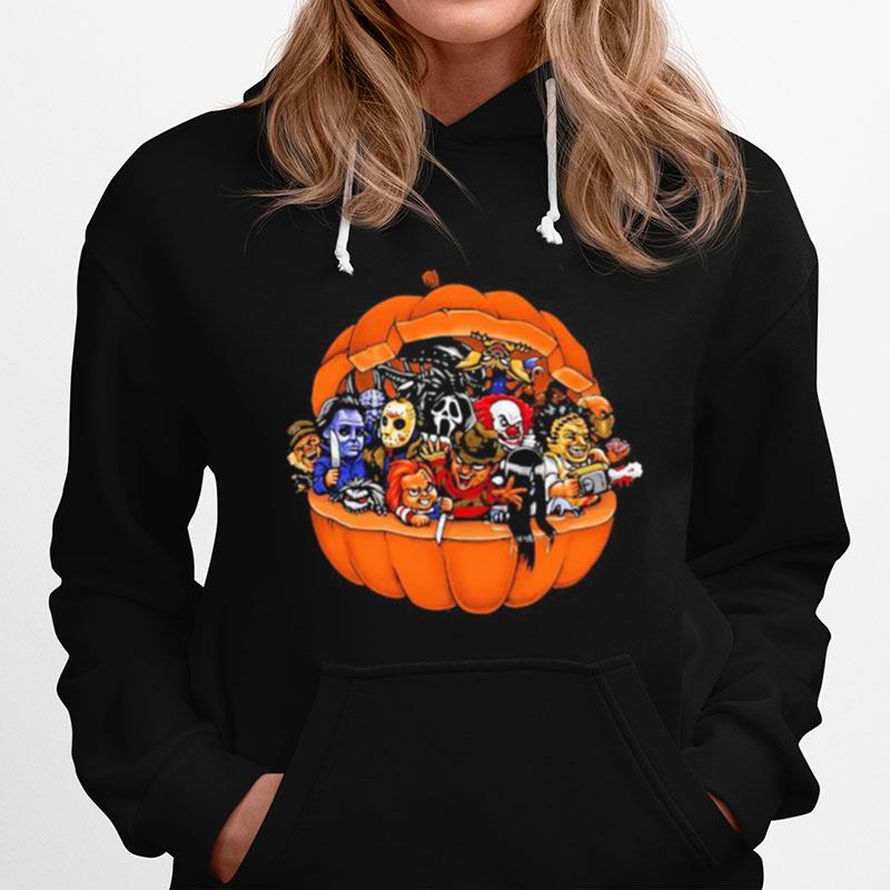 Halloween Horror Characters Pumpkin Hoodie