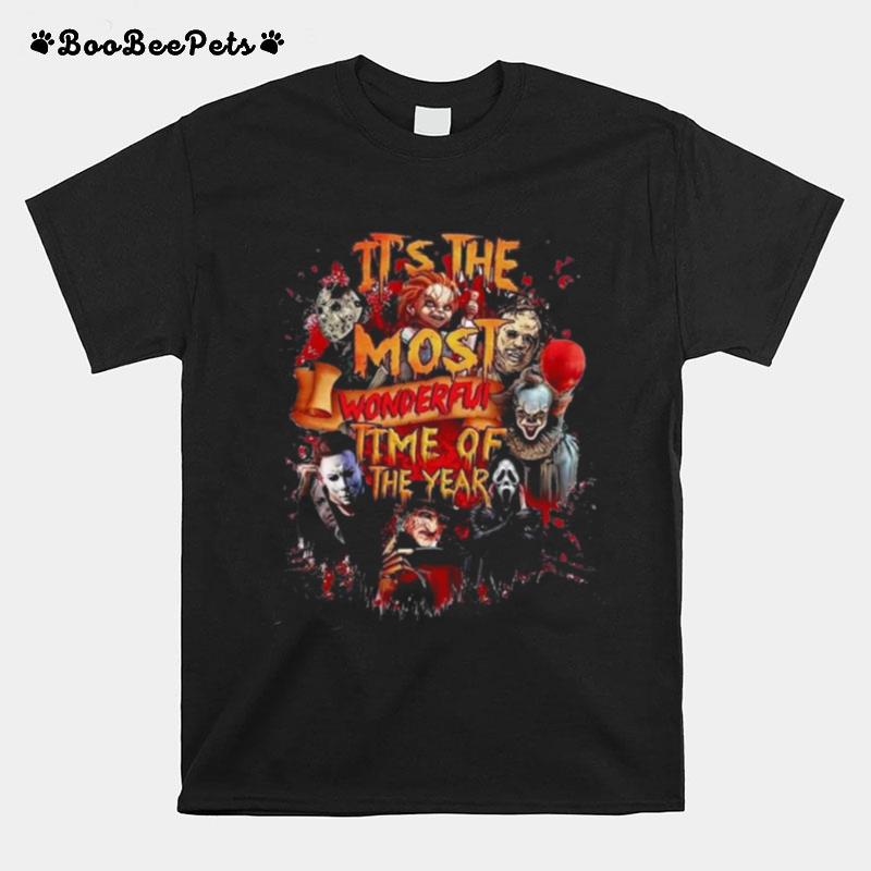 Halloween Horror Movie Characters Its The Most Wonderful Time Of The Year T-Shirt