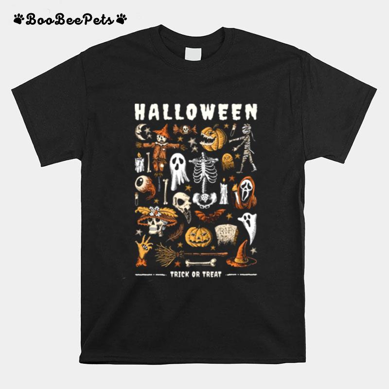 Halloween Horror Nights Pumkin Ghost Skeletons T-Shirt