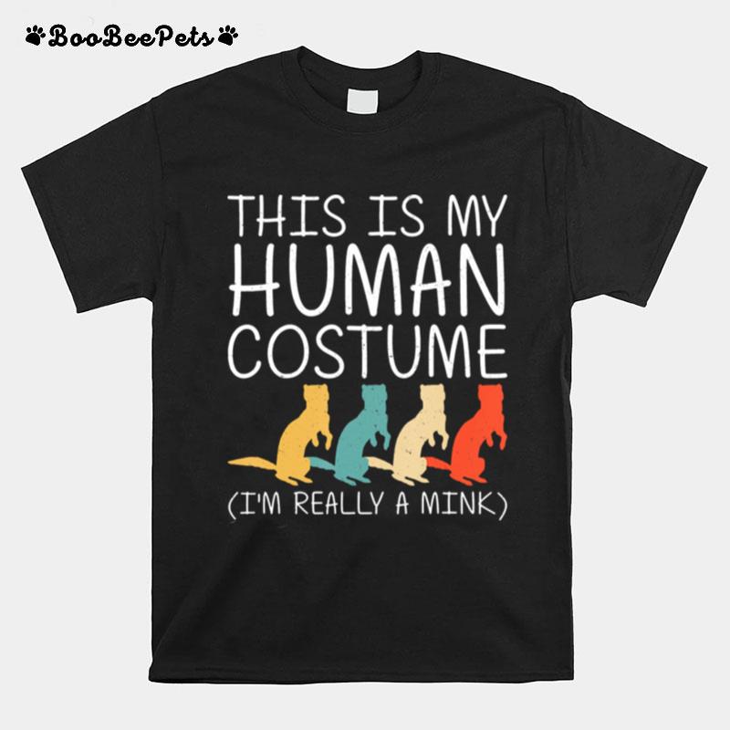 Halloween Human Costume Weasel Otter Easy Diy Gift T-Shirt