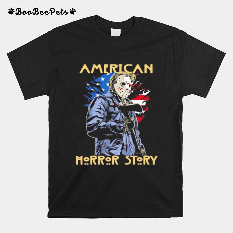 Halloween Jason Voorhees American Horror Story American Flag Independence Day T-Shirt