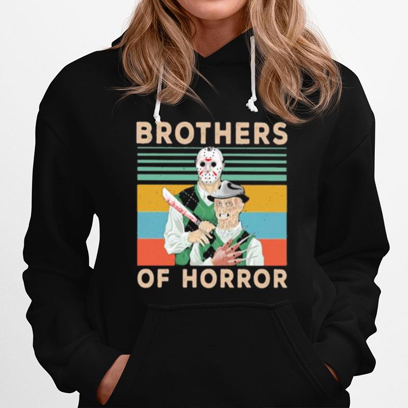 Halloween Jason Voorhees Freddy Krueger Brothers Of Horror Vintage Retro Hoodie