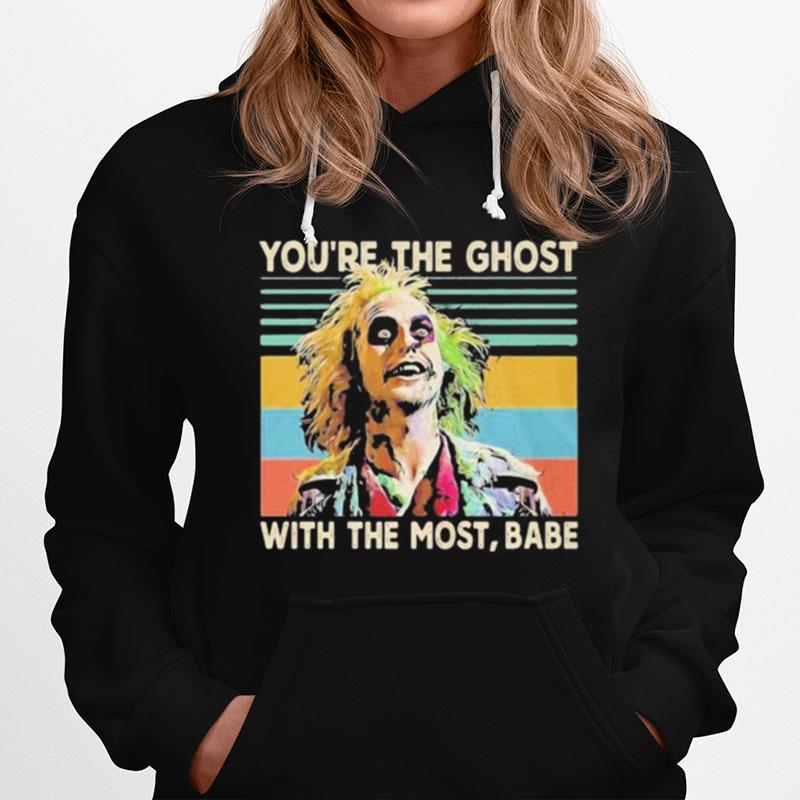 Halloween Joker Youre The Ghost With The Most Babe Vintage Retro Hoodie