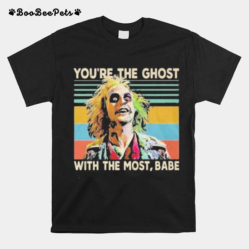 Halloween Joker Youre The Ghost With The Most Babe Vintage Retro T-Shirt