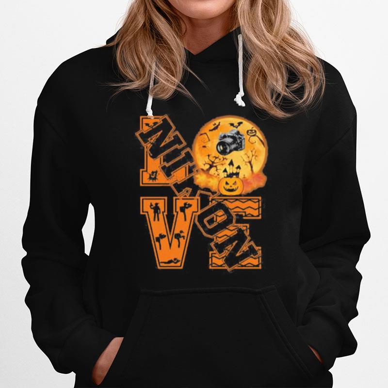 Halloween Love Nikon Camera Moon Hoodie