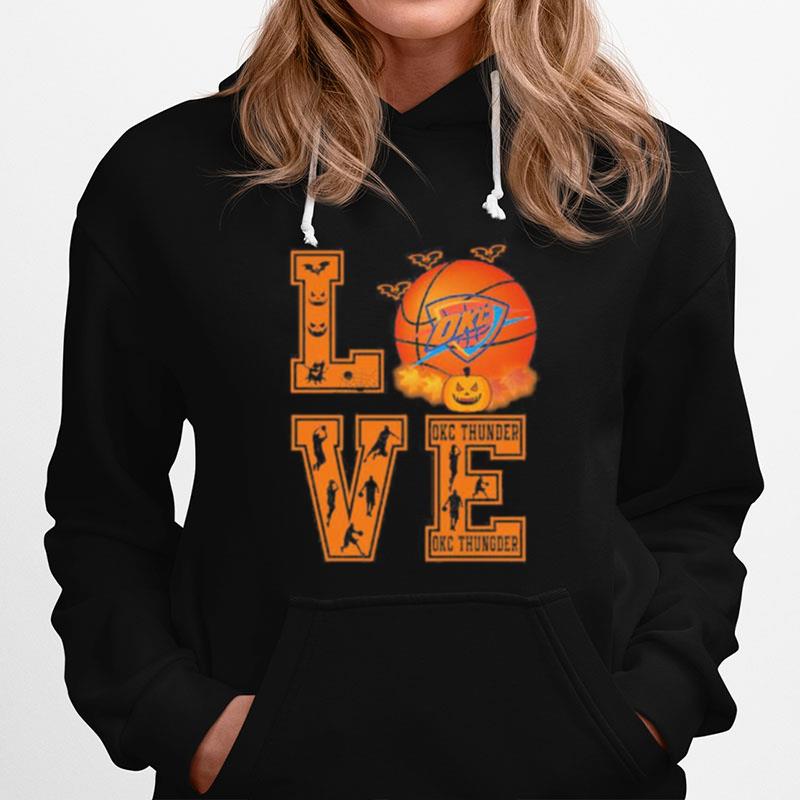 Halloween Love Okc Thunder Basketball Hoodie