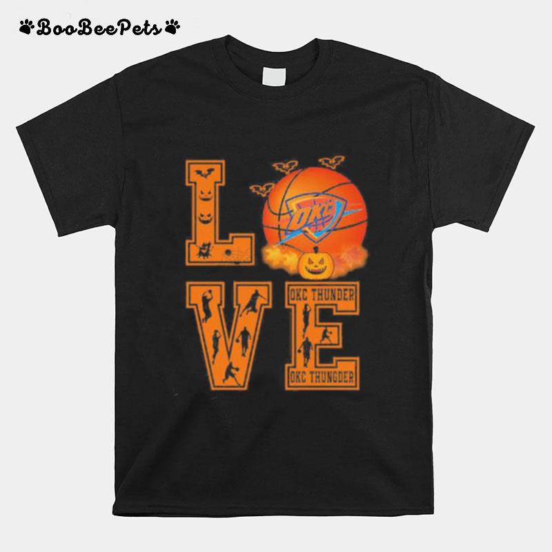 Halloween Love Okc Thunder Basketball T-Shirt