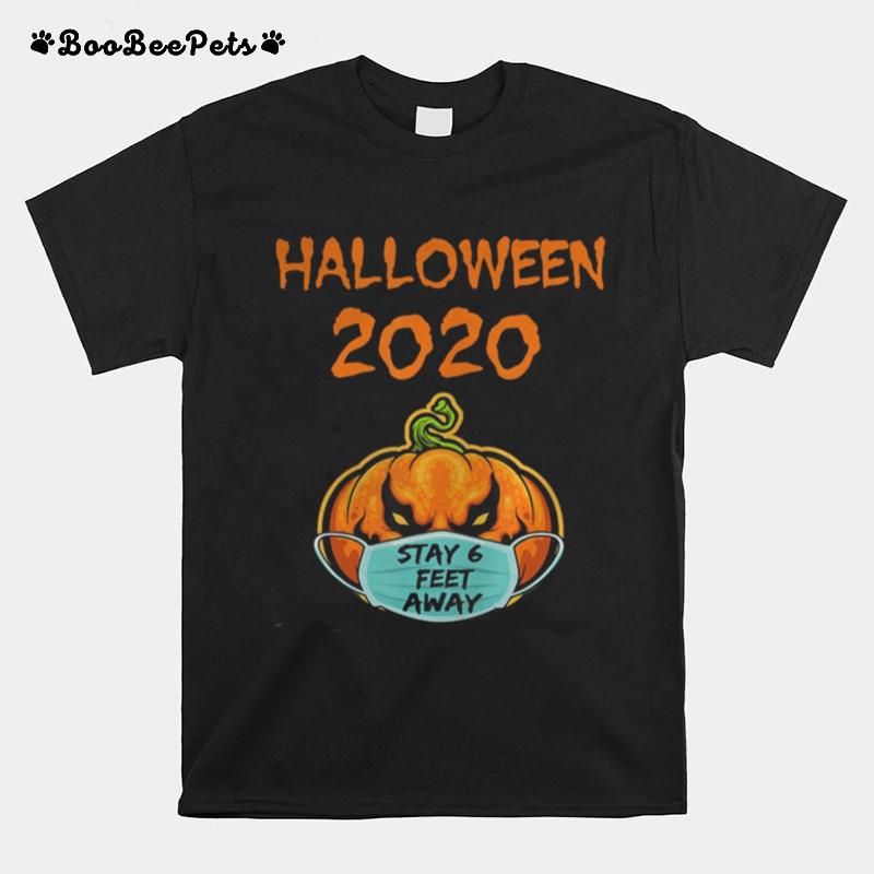 Halloween Pumpkin Stay 6 Feet Away Face Mask T-Shirt