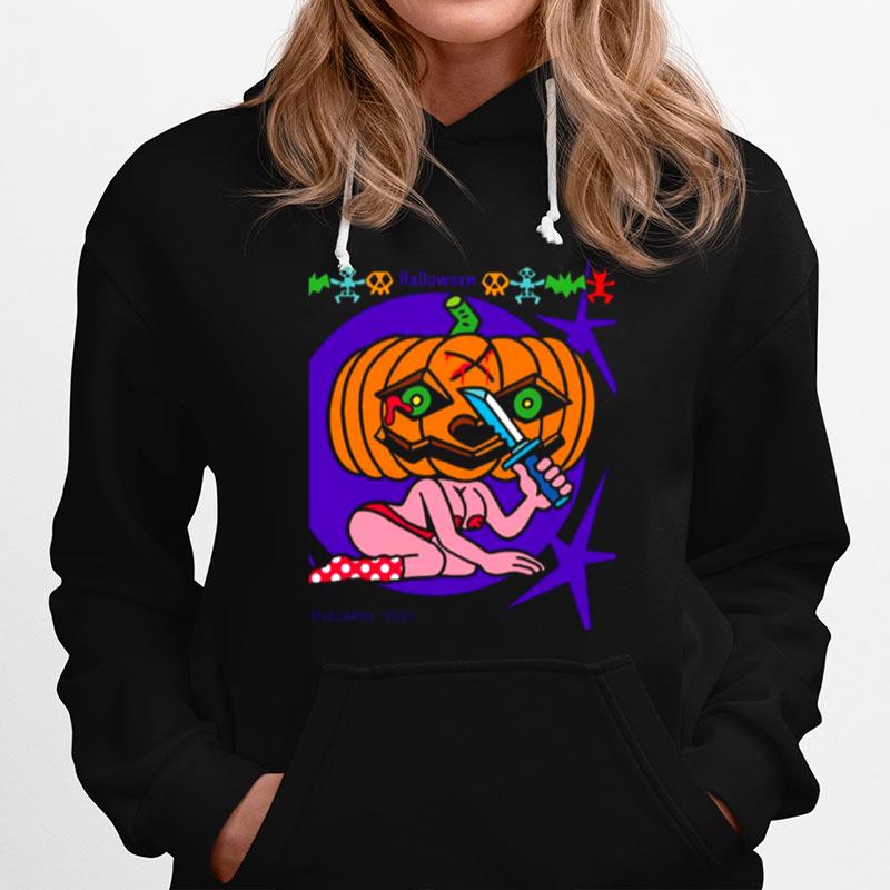 Halloween Scary Pumpkin Head Sexy Woman Body Hoodie