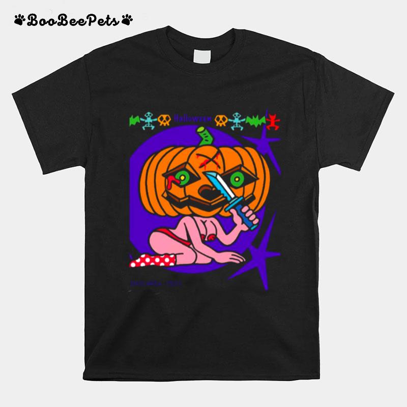 Halloween Scary Pumpkin Head Sexy Woman Body T-Shirt