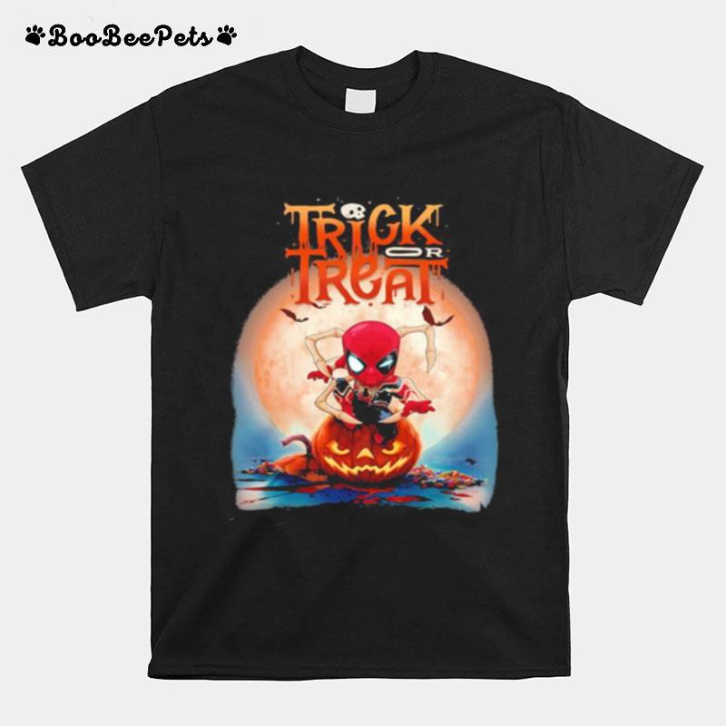Halloween Spiderman Trick Or Treat Pumpkins T-Shirt