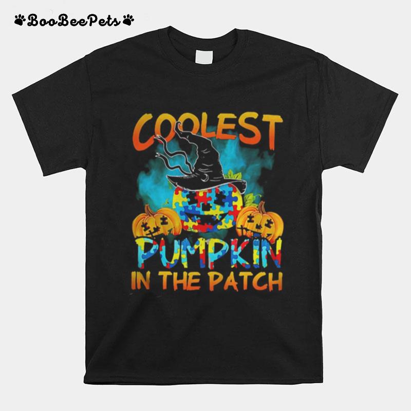 Halloween Witch Coolest Pumpkin In The Patch Autism T-Shirt