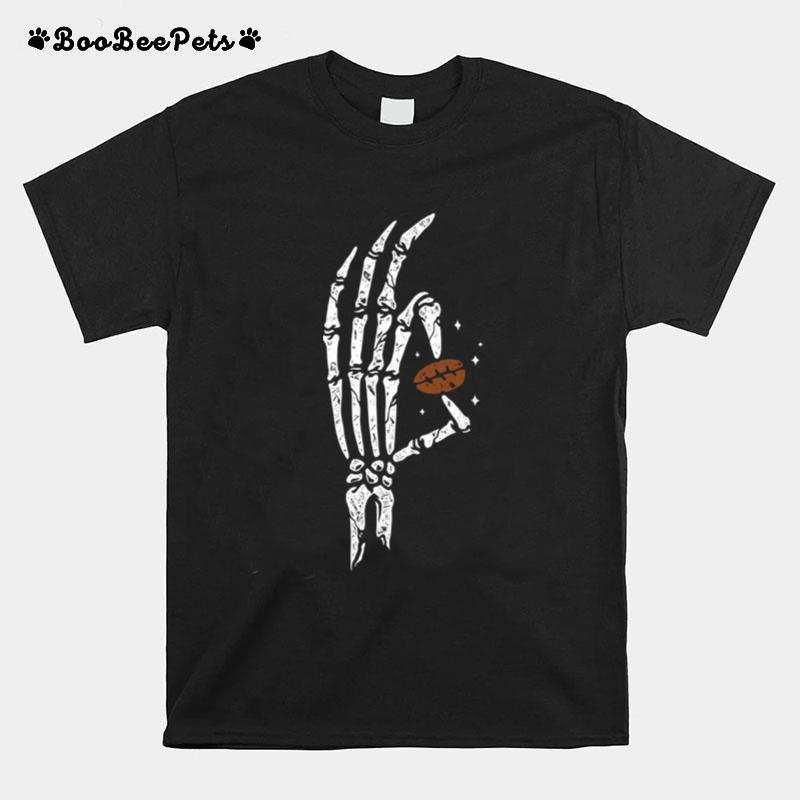 Hands Bone Hold Coffee Beans Halloween T-Shirt