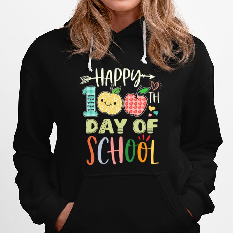 Happy 100Th Day Of School Apple Hoodie