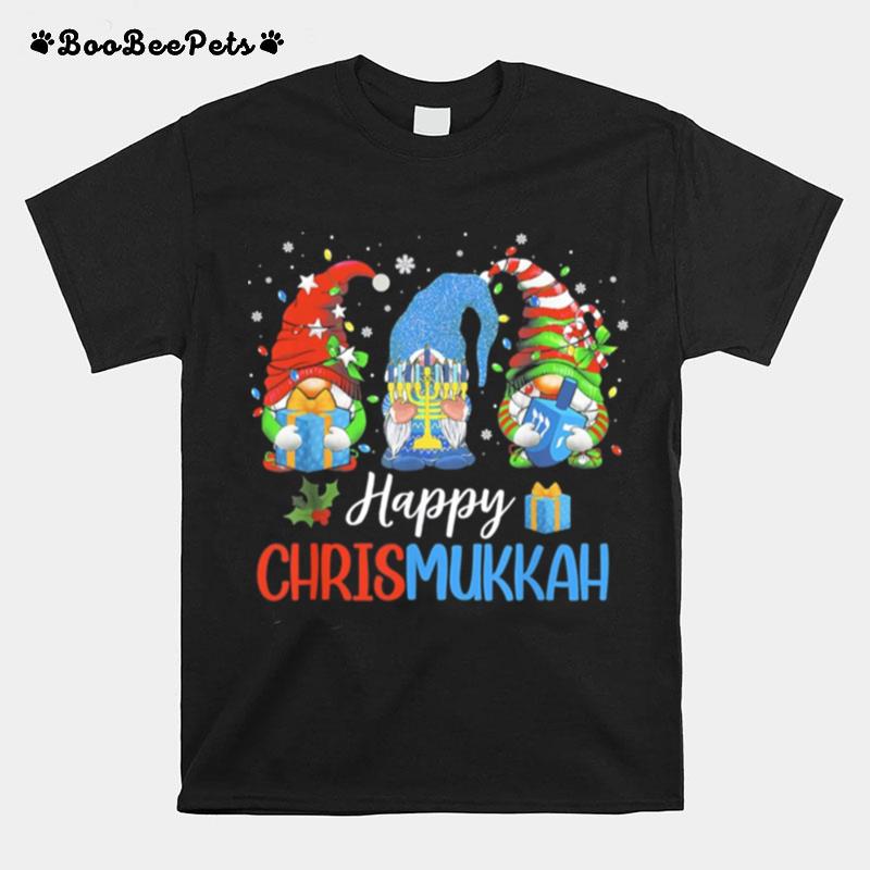 Happy Chrismukkah Gnomes Merry Christmas And Happy Hanukkah T-Shirt