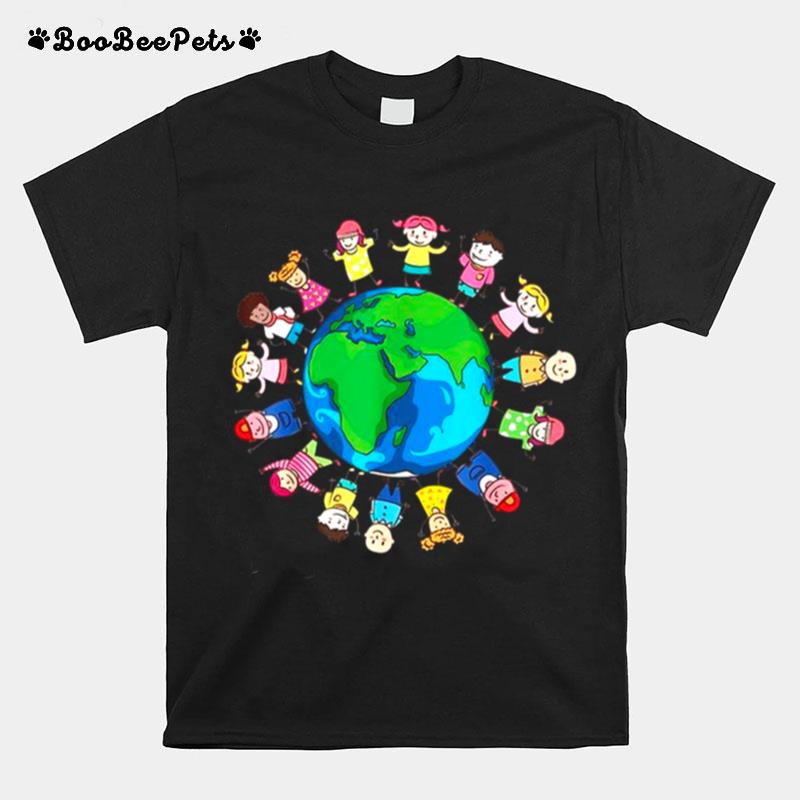 Happy Earth Day Children Around The World Tee T-Shirt