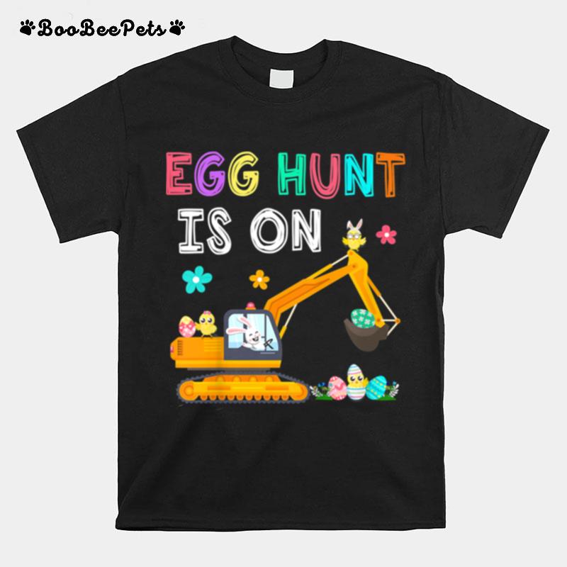 Happy Easter Bunny Excavator Easter Egg Hunt Is On Boys T-Shirt
