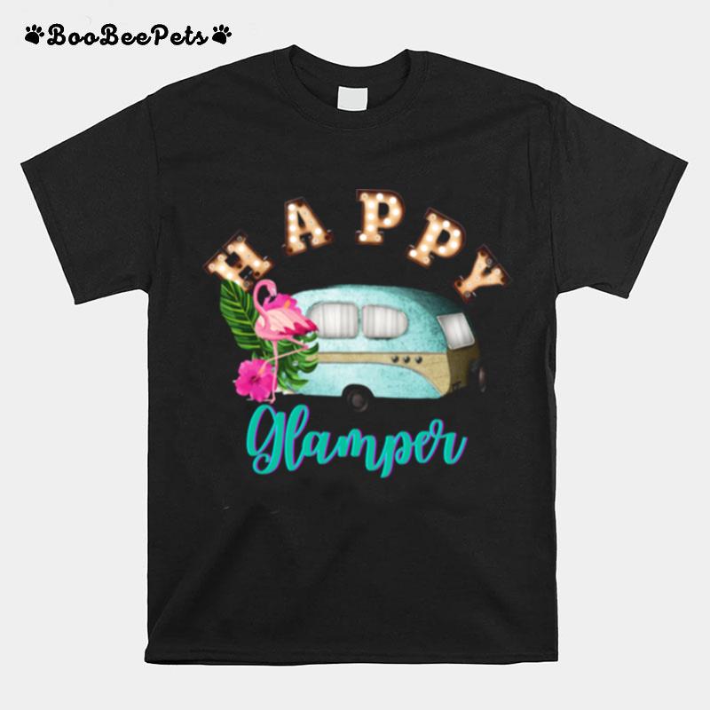 Happy Glamper Glamping Flamingo T-Shirt