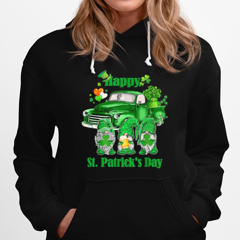 Happy Gnomes Truck St Patricks Day Hoodie