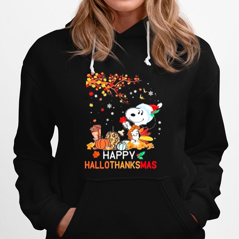Happy Hallothanksmas Snoopy Dog Halloween Pumpkins Hoodie