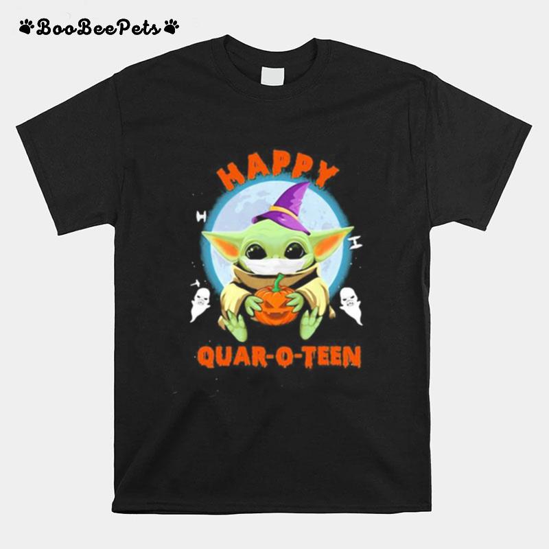 Happy Halloween Baby Yoda Witch Quar O Teen T-Shirt