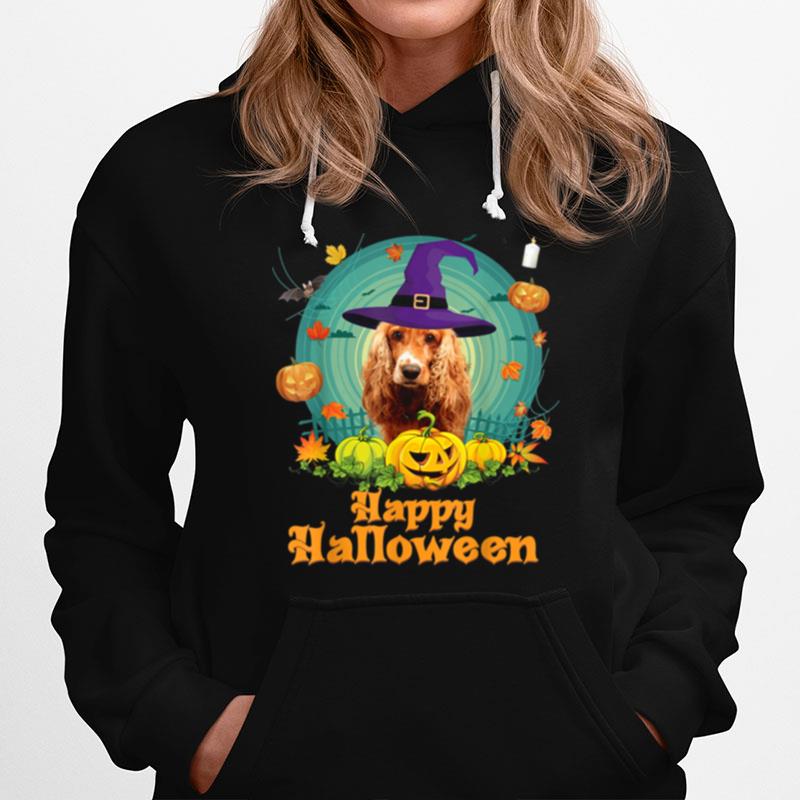 Happy Halloween English Cocker Spaniel Dog Witch Pumpkin Hoodie