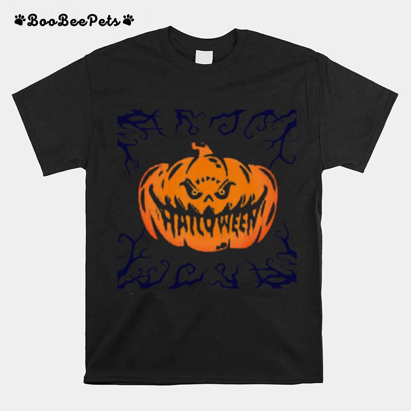 Happy Halloween Women Men Scary Night Pumpkin Face T-Shirt