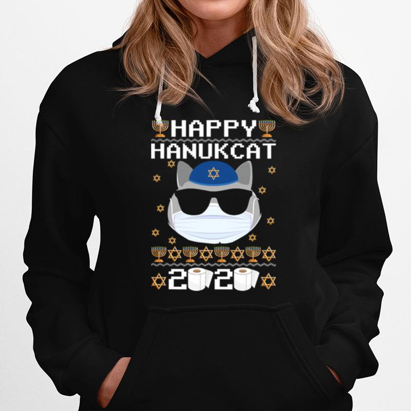 Happy Hanukcat Hanukkah Cat Chanukah Jewish Hoodie