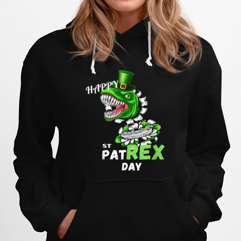 Happy St Pat Trex Day Dino St Patricks Day Toddler Boys Hoodie