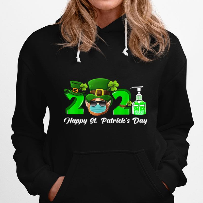 Happy St Patricks Day Leprechaun Face Mask Hoodie