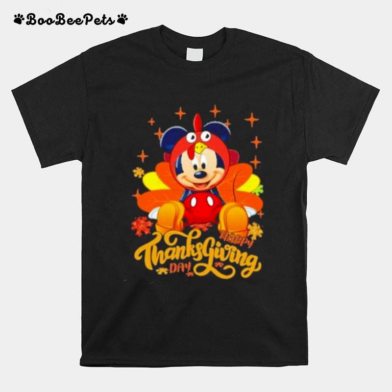 Happy Thanks Giving Day Mickey Mouse Autumn T-Shirt