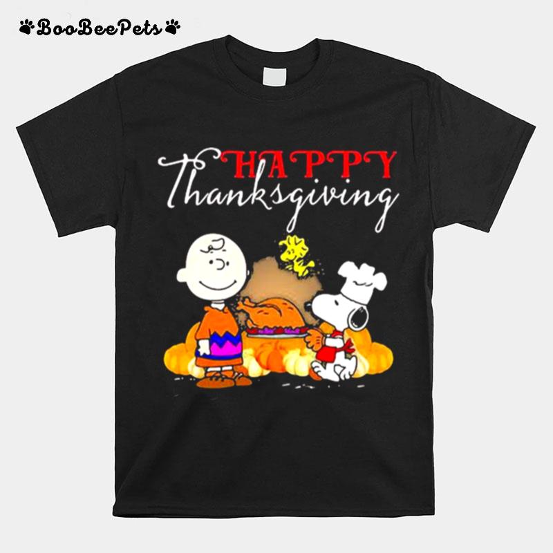 Happy Thanksgiving Halloween Snoopy Charlie Peanuts Thanksgiving T-Shirt