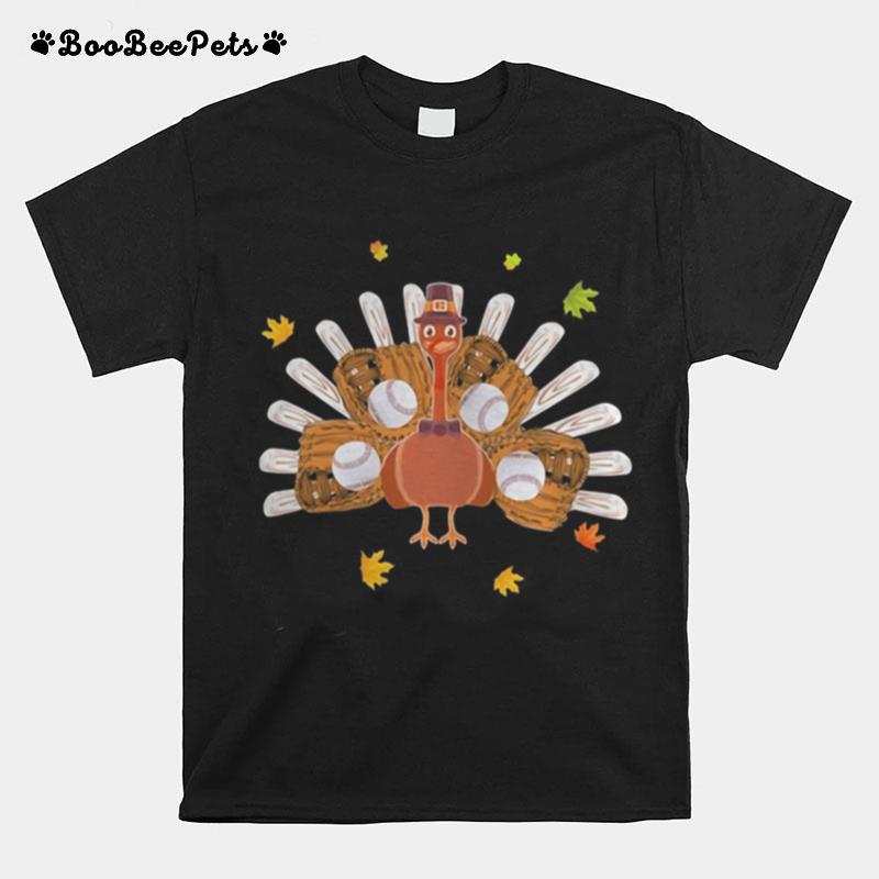 Happy Thanksgiving Turkey Baseball T-Shirt