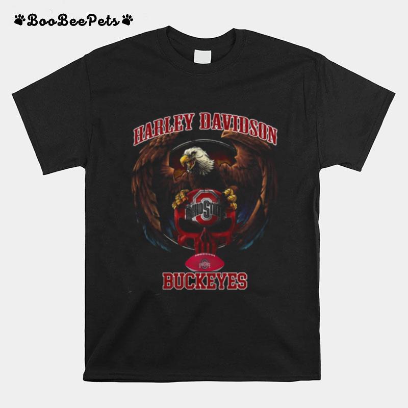 Harley Davidson Skull Ohio State Buckeyes T-Shirt