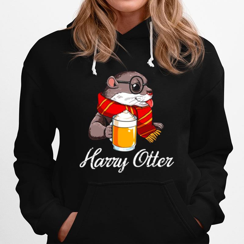 Harry Otter Cute Wizard Otter With Butter Beer Hoodie