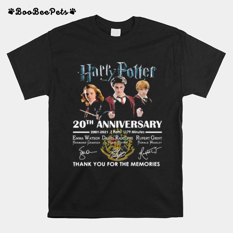 Harry Potter 20Th Anniversary Thank You For The Memories Signuature T-Shirt