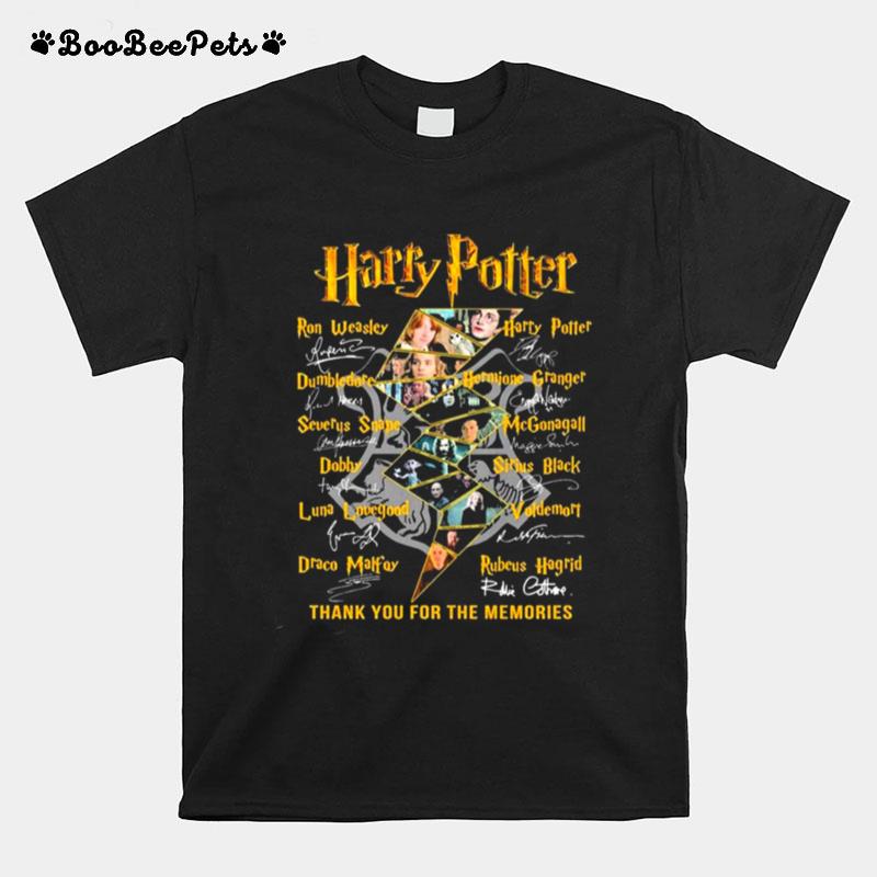 Harry Potter Names Characters Thank You For The Memories Signatures T-Shirt