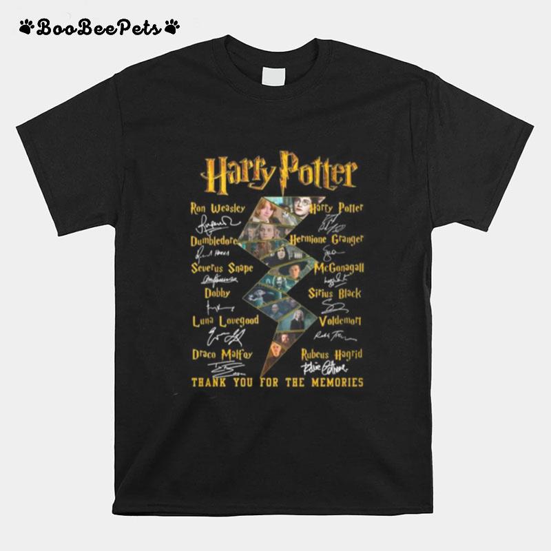 Harry Potter Thank You For The Memories Characters Signatures T-Shirt