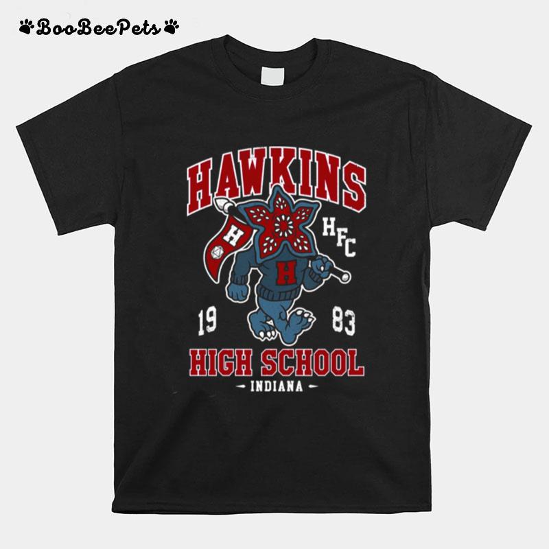 Hawkins High School Vintage Distressed Creepy Cute College Demogorgon Mascot Copy T-Shirt