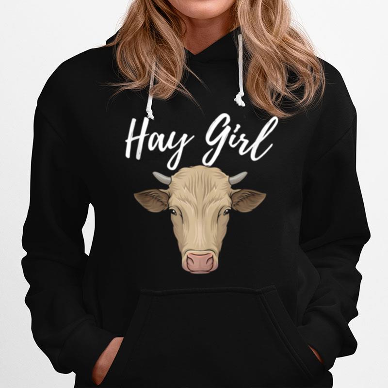 Hay Girl Cow Famer Cattle Ranch Farming Hoodie