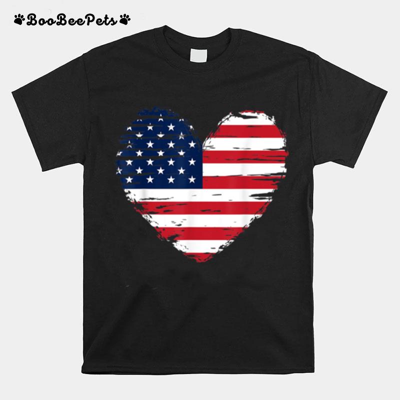 Heart American Patriotic Armed Forces Usa Flag Memorial Day T B09Zp36Vmg T-Shirt