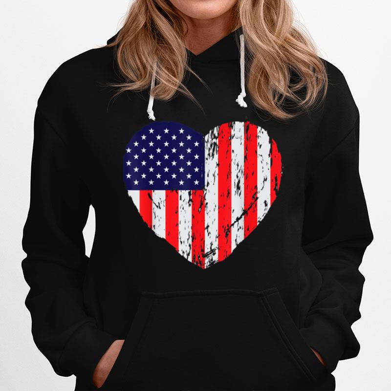 Heart American Patriotic Armed Forces Usa Flag Memorial Day T B09Zpc86X1 Hoodie