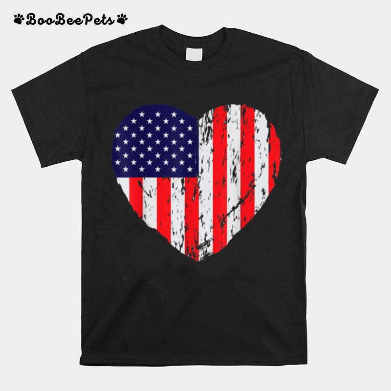 Heart American Patriotic Armed Forces Usa Flag Memorial Day T B09Zpc86X1 T-Shirt