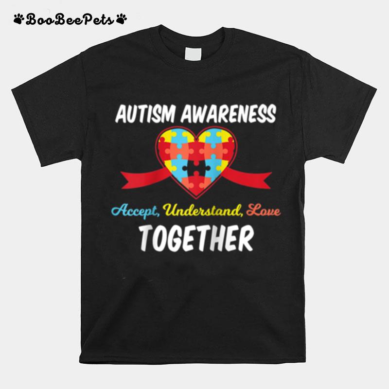 Heart Autism Awareness Puzzle Pieces Symbol April Month T-Shirt