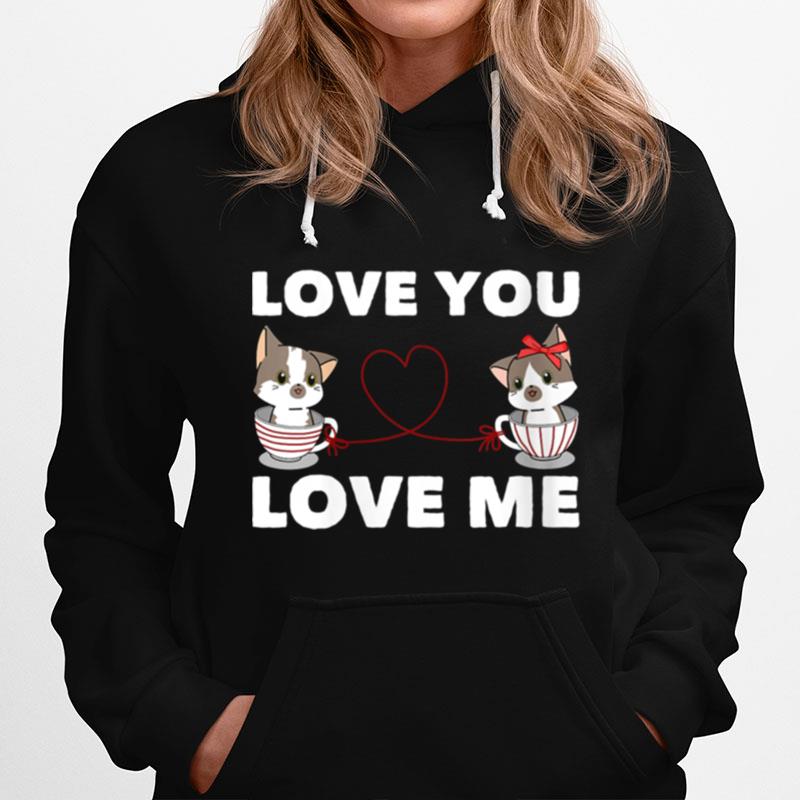 Heart Cat Love Romantic Couple Kitten Hoodie