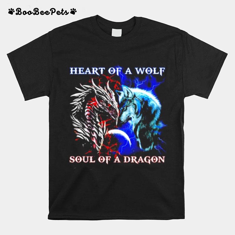 Heart Of A Wolf Soul Of A Dragon T-Shirt