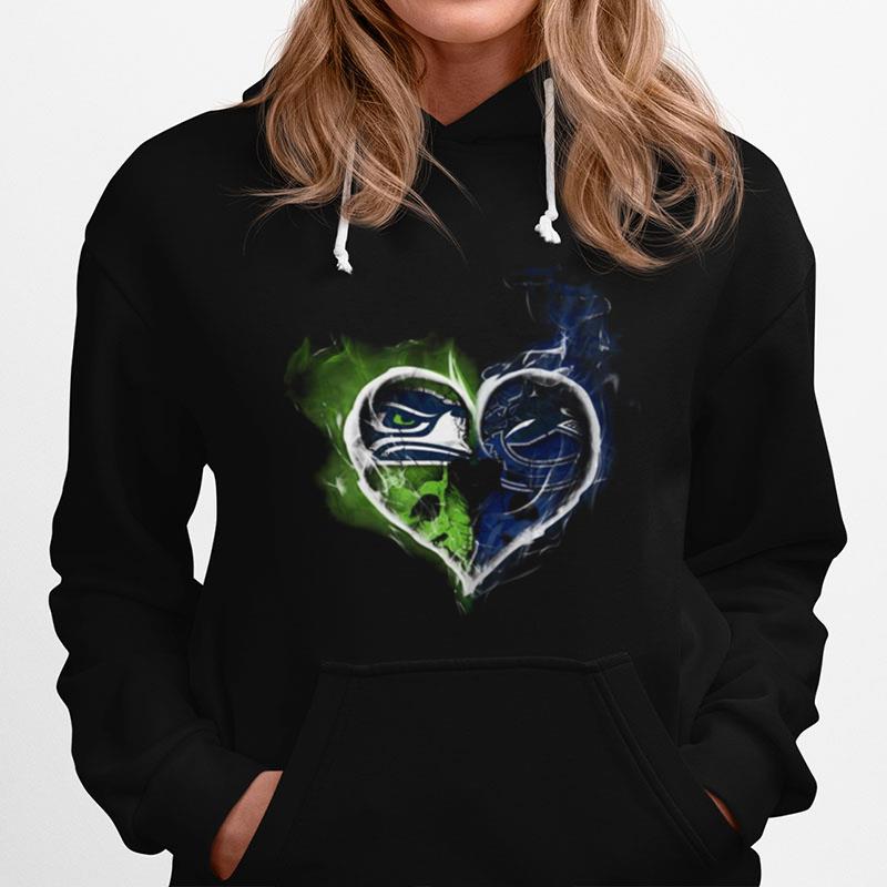 Heart Seattle Seahawks And Vancouver Canucks Hoodie